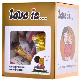Сливочные жевательные конфеты Love is: Микс вкусов золотая серия картинка 370826 - МосИгра